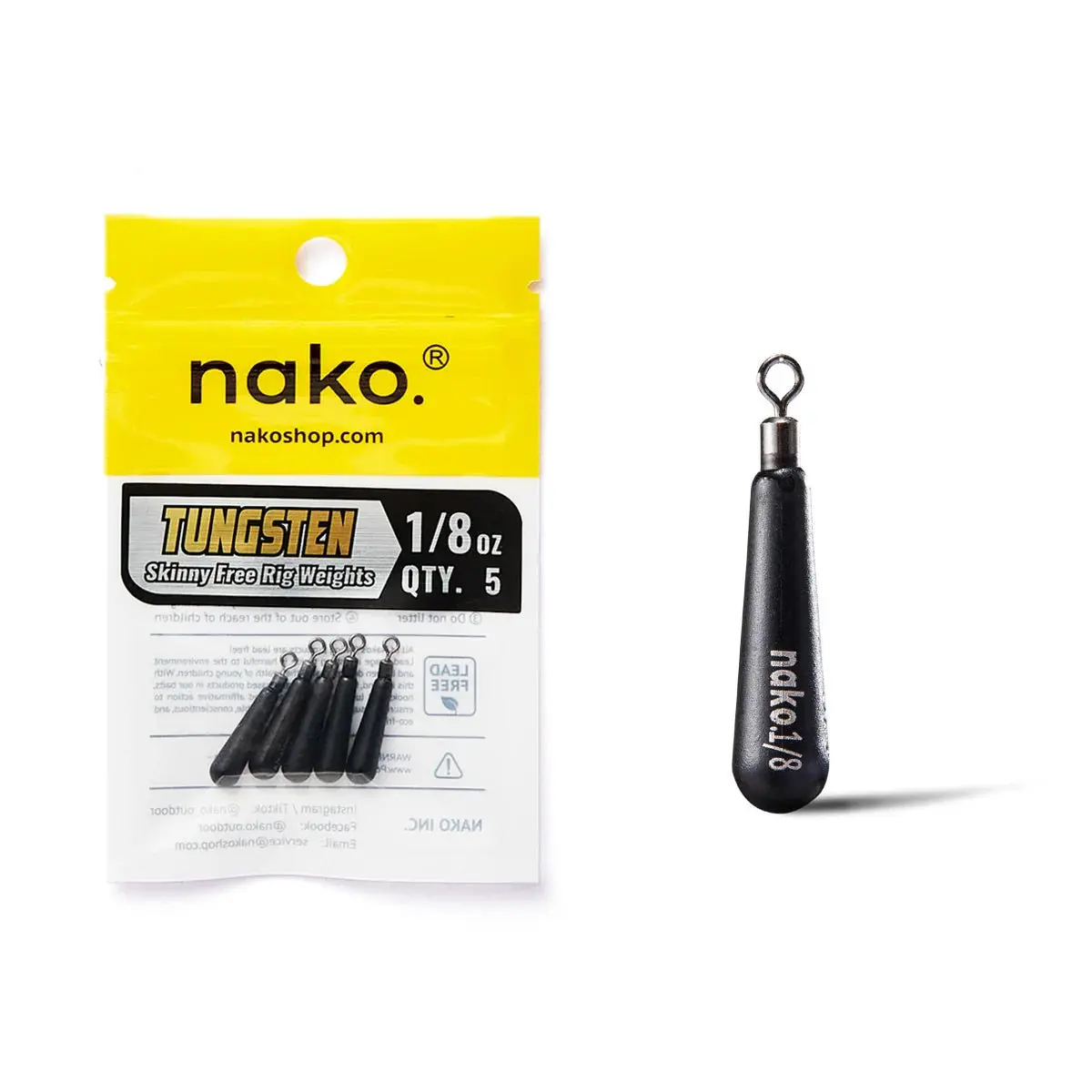 Nako Skinny Free Rig Tungsten Weights