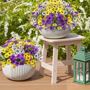 18 Bundles Tricolor Artificial Pansies 12.56" UV Resistant Fake Flowers for Outdoor Planters Porch Window & Indoor Home Decor Enhance Your Living Space