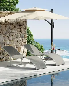 GARVEE S Model Patio Lounge Chairs Set of 2，Adjustable Reclining Lounge Chairs, Beach and Poolside Loungers for Garden and Backyard