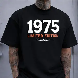 1975 Limited Edition T-Shirt, Vintage Year & Ornate Graphic Tee