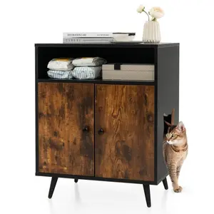 Rustic-Modern Cat Litter Cabinet with Extra Storage products