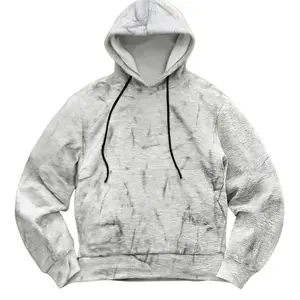 Marble Tie-Dye Hoodie with Contrast Black Drawstrings & Kangaroo Pocket - Casual Everyday Essential