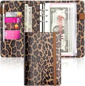 A6 Budget Binder for Money Saving PU Leather Planner with 8 Cash Envelopes Budgets Sheets & Rose Gold Category Stickers
