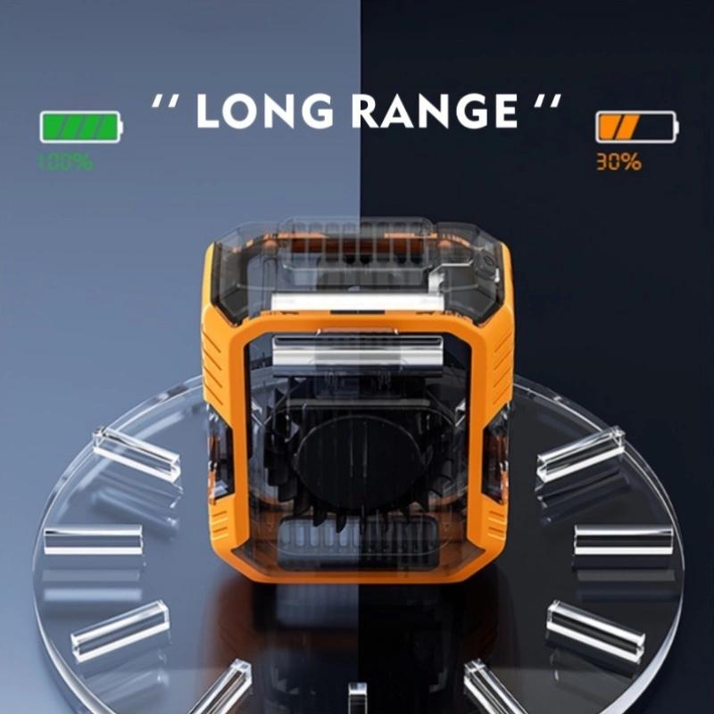 2026 Portable Waist Clip Fan 4000mAh Rechargeable Personal Fan with LED Light, 3-Speed 13000RPM Strong Airflow, Hands-Free Belt Fan for Camping, Outdoor Work, Hiking, Fishing – Gift for Dad