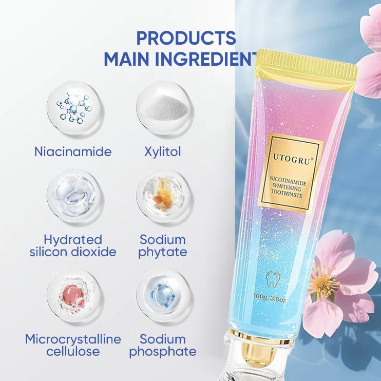 Niacinamide Whitening Toothpaste, Utogru Teeth Radiant Whitening Toothpaste - Enamel Care, Repair and Protect Teeth, Fresh Breath