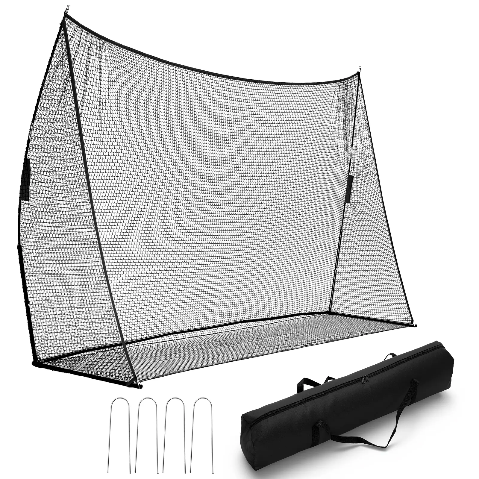 Sweetcrispy 10x7 ft Golf Practice Net with Frame, Fiberglass Poles for Durable Stable Build, High-Density Nylon Mesh, Portable & Easy Assembly, Secure Outdoor Setup, Spacious Hitting Area, Versatile Indoor & Outdoor Use for Golfers (Living Room, Backyard)