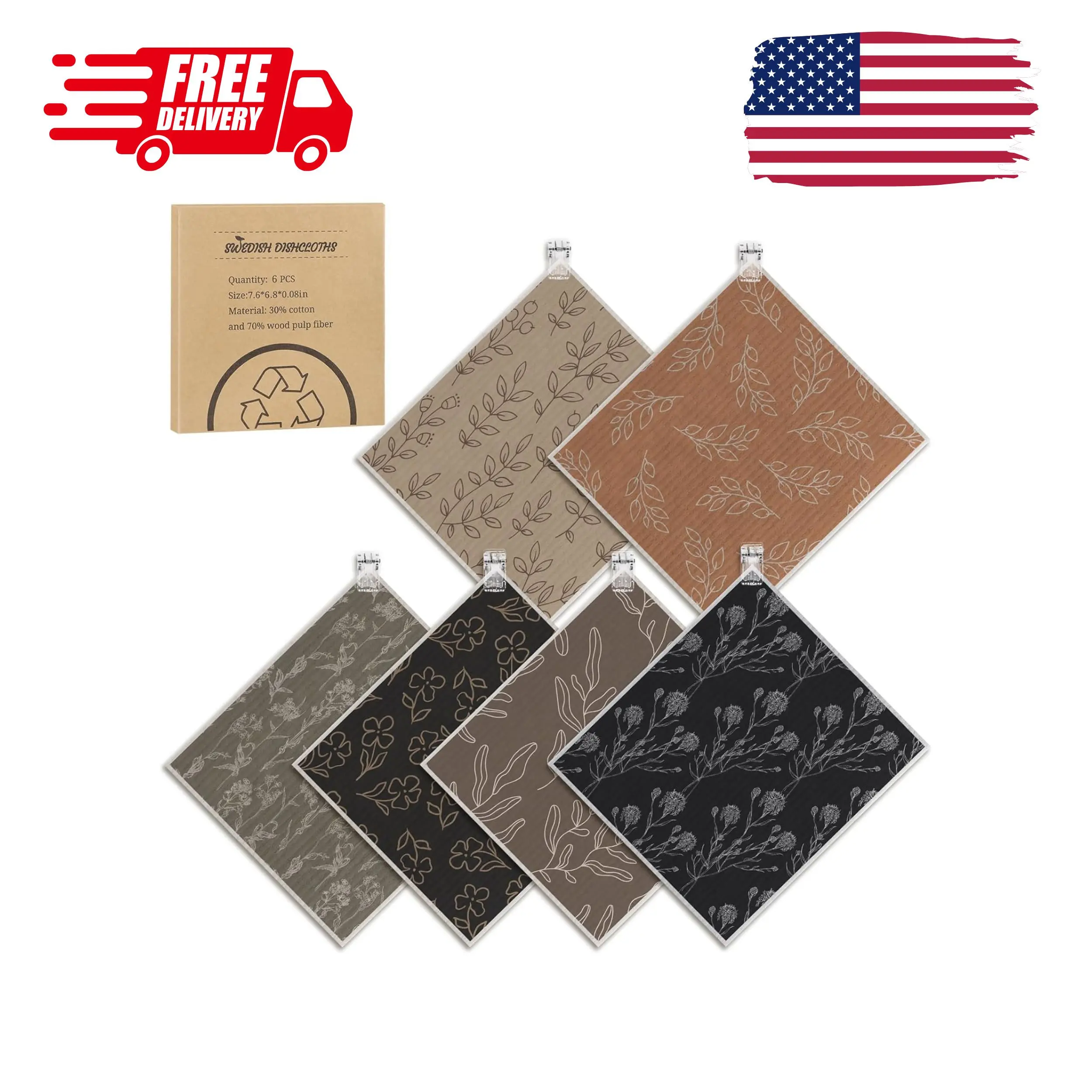 6 Pack Swedish Dishcloths for Kitchen,Swedish Rags Dish Towels