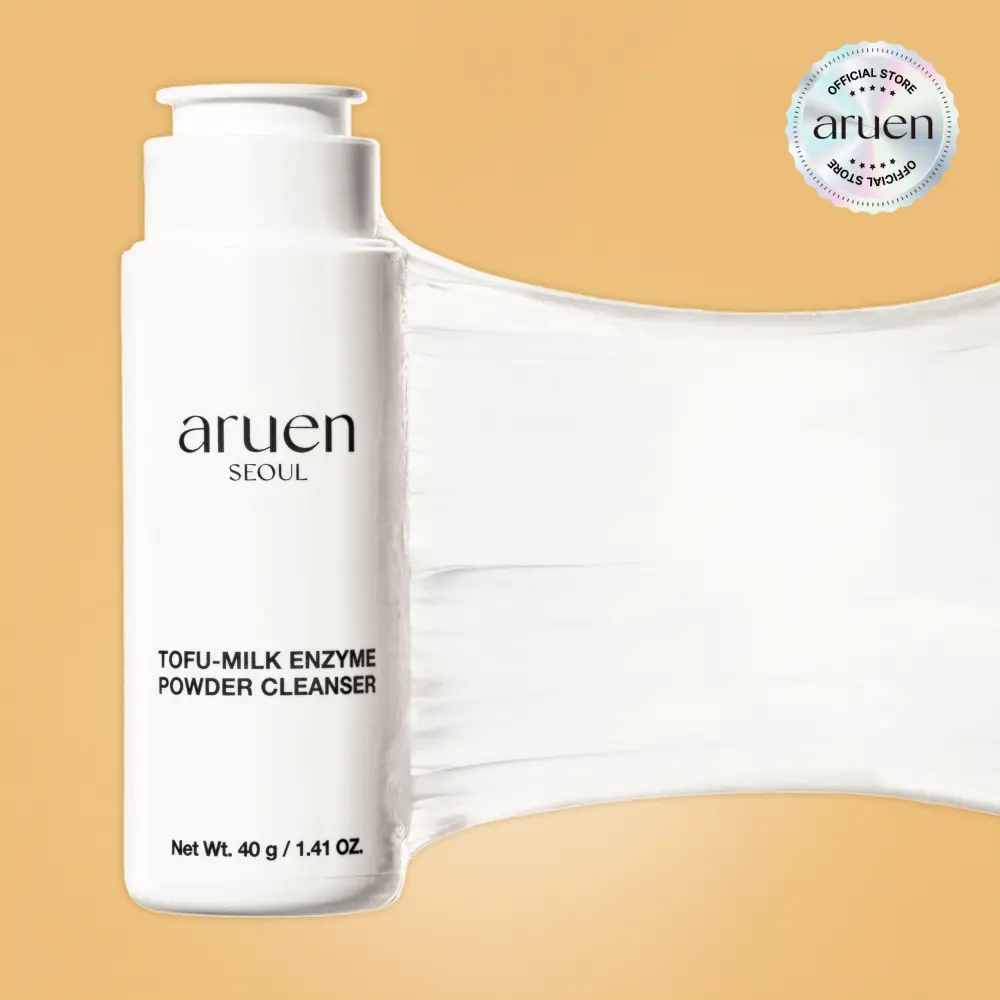 [Aruen Official] Tofu Collagen Dual-Firming Marshmallow Enzyme Powder Cleanser - Fermented Soy Milk + Collagen + Hyaluronic Acid - Korean Pore Tightening, Gentle Exfoliating & Deep Cleansing Powder Face Wash (1.41 oz | 40g)