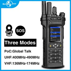 GLOBAL-PTT 5288Plus Dual-Band Radio UHF/VHF & 4G LTE POC Nationwide Intercom, 256 Channels, 10W Power, Built-in GPS and SOS Alert