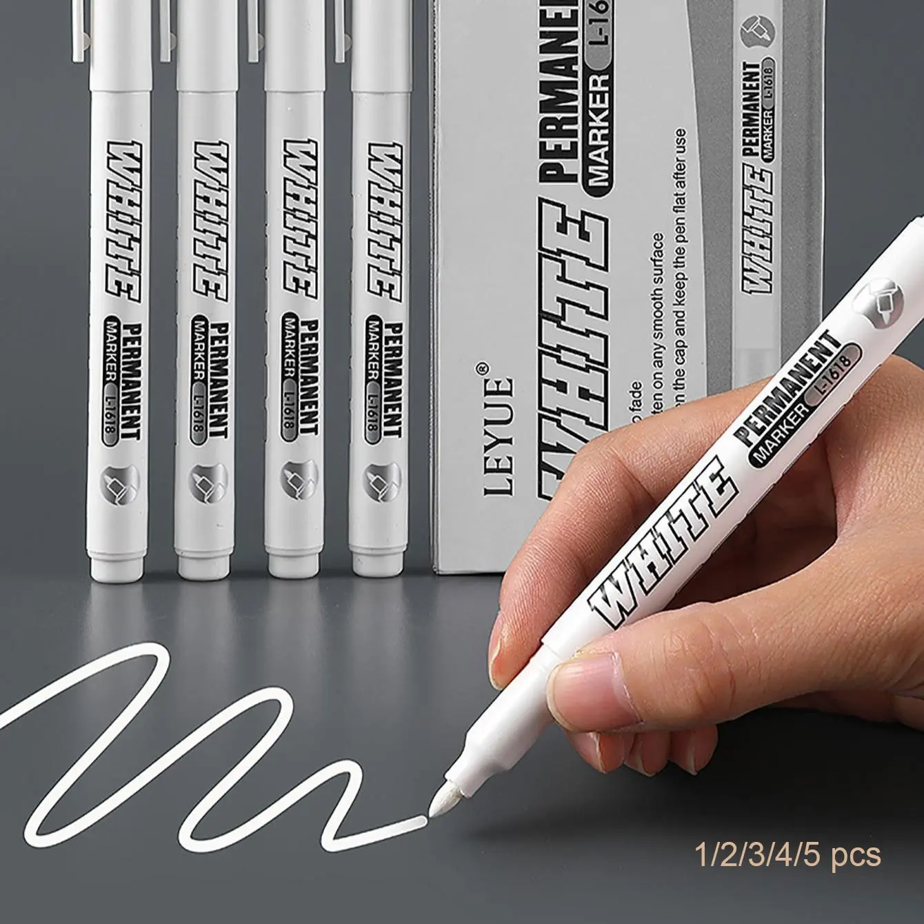 Highlighter Pen 1mm Fine Tip, Fine Point Markers, Quick-Dry Waterproof Paint Marker, Permanent Oil Marker, Large Size Tire Painting Repair Pen, New Condition, Permanent Drawing Markers