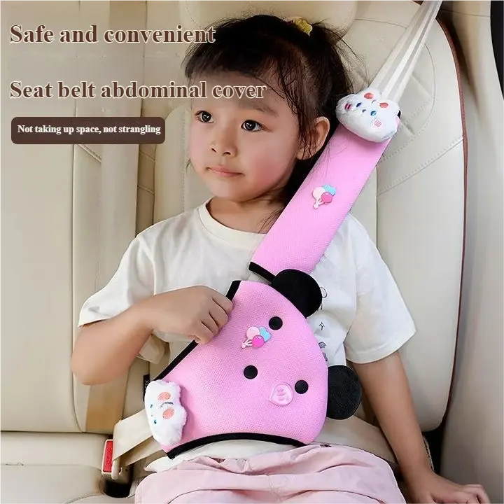 Child Car Seat Belt Restraints, Anti-Choke Neck & Shoulder Protector Set for Cars — Universal Fit for Backseat Babies, Adjustable Safety Device Car Seat Accessories