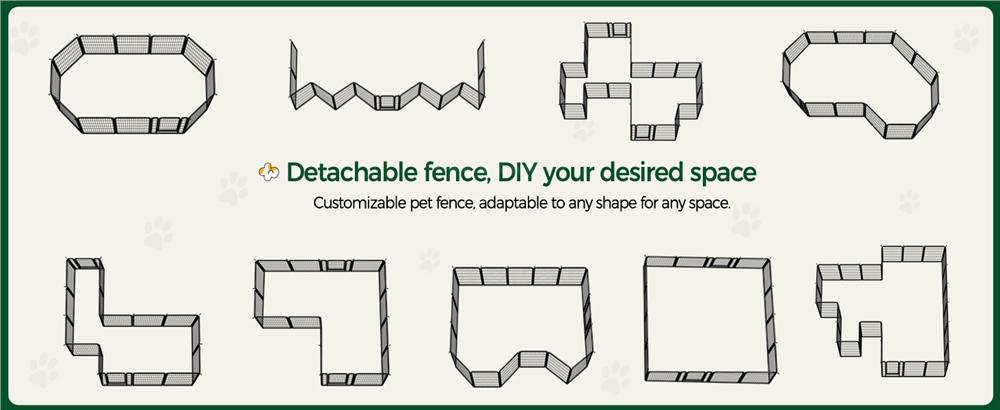 【Heavy Duty】Yaheetech Dog Playpen 6/8/12/16 Panels Metal Pet Playpen, Outdoor Indoor Dog Exercise Barrier Fence, 24/32/40/47 inch