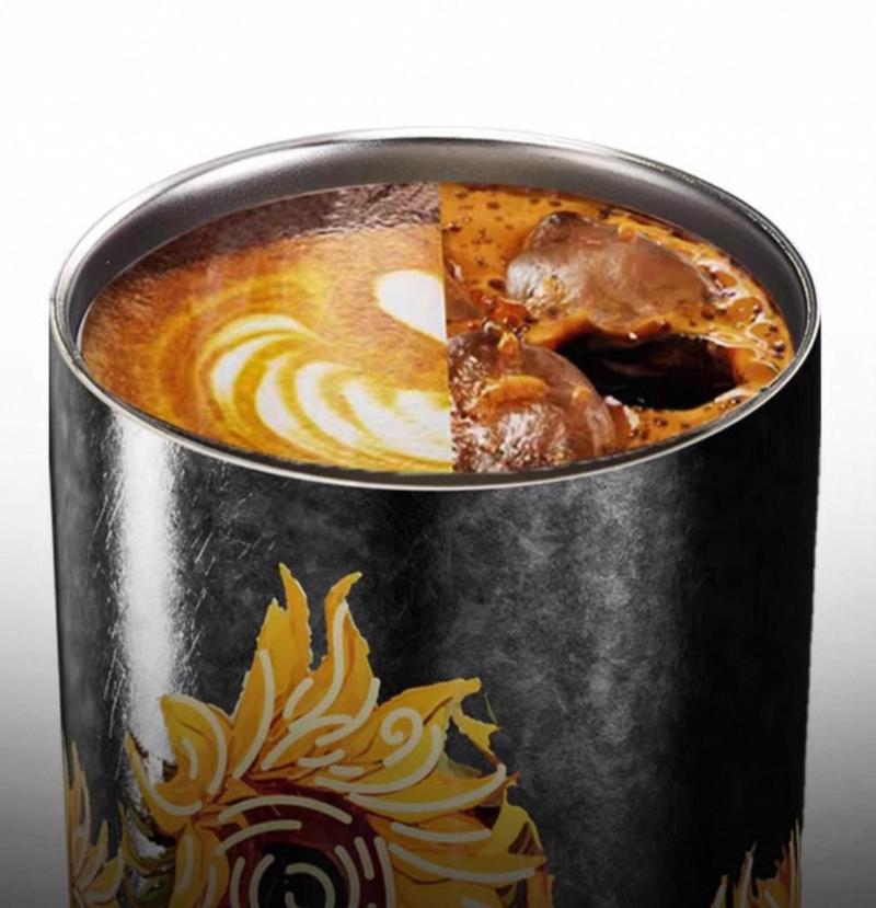 Art Design Flower Titanium Thermos 500ml/17oz 16H Hot 16H Cold