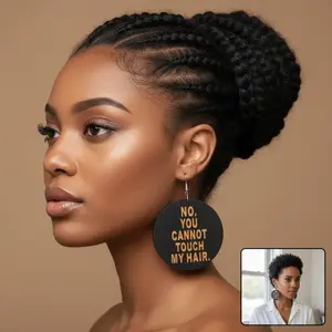 No Touch Zone Wooden Earrings