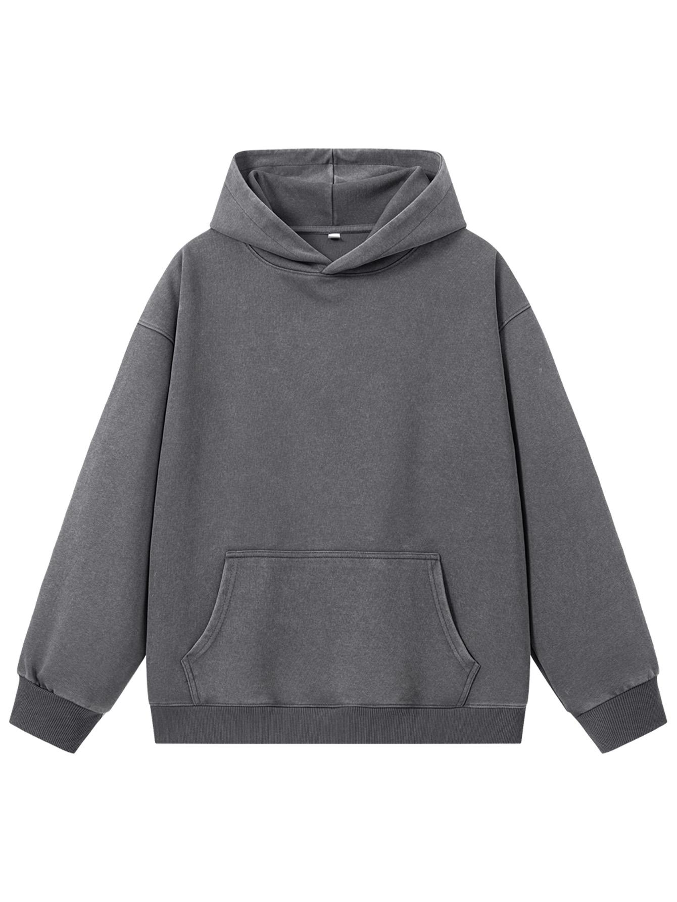 CCCMAI Men's Solid Color Loose Fit Hooded Sweatshirt Regular Fit Casual Long Sleeve Hoodie for Fall & Winter Men's Clothing for Everyday Wear with Quality Hem and Cuff Design Menswear Tops Pullover