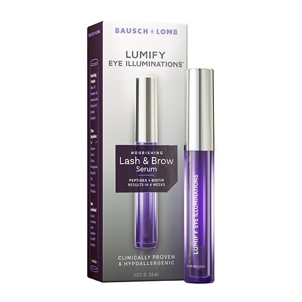 LUMIFY Eye Illuminations Lash & Brow Serum, Contains Peptides, Biotin & Hyaluronic Acid, Clinically Proven & Hypoallergenic, Contact Lens & Lash Extension Friendly, 3.8mL