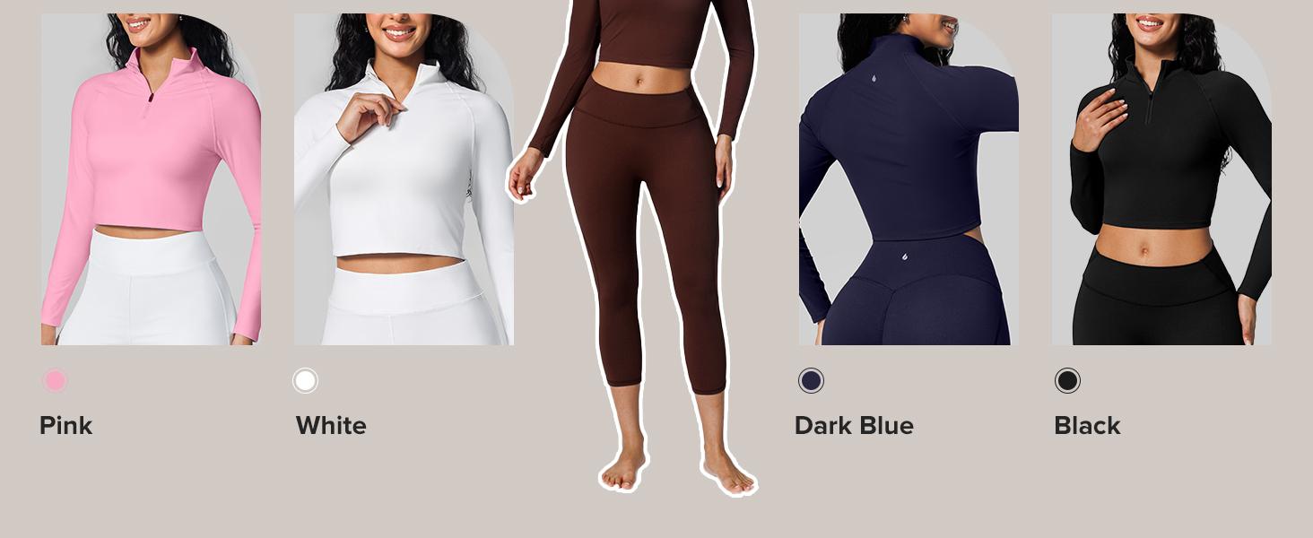 BRXL【Discount for live】Womens Half Zip Cropped Jacket BBL Workout Jacket Lightweight Athletic Pullover Sculpting Fit Ribbed Trim Running Yoga Gym Wear Moisture Wicking Stretch Fabric for Training-brxl-1