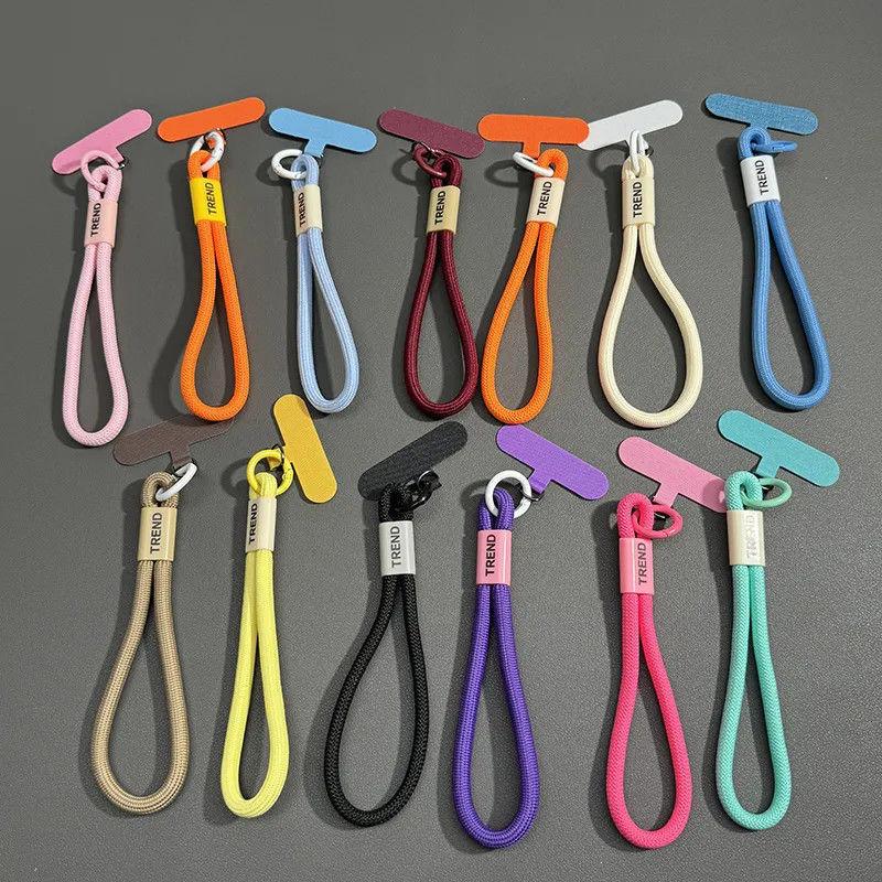 Colorful phone lanyard strap set | Adhesive tab + loop cord | Handy anti-drop grip & cute accessory