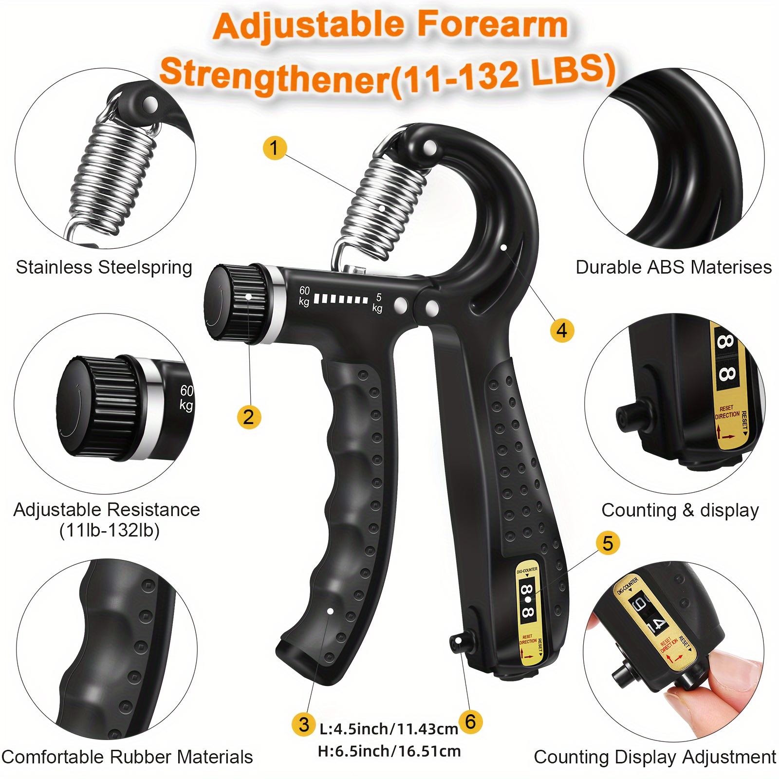 5-piece Grip Trainer Set - Adjustable Grip Trainer (5-60kg), Finger Stretching and Exerciser, Handheld Grip Trainer Designed for the Arm, Suitable for Climbing, Weightlifting, Fitness, Office Workers, and Musicians