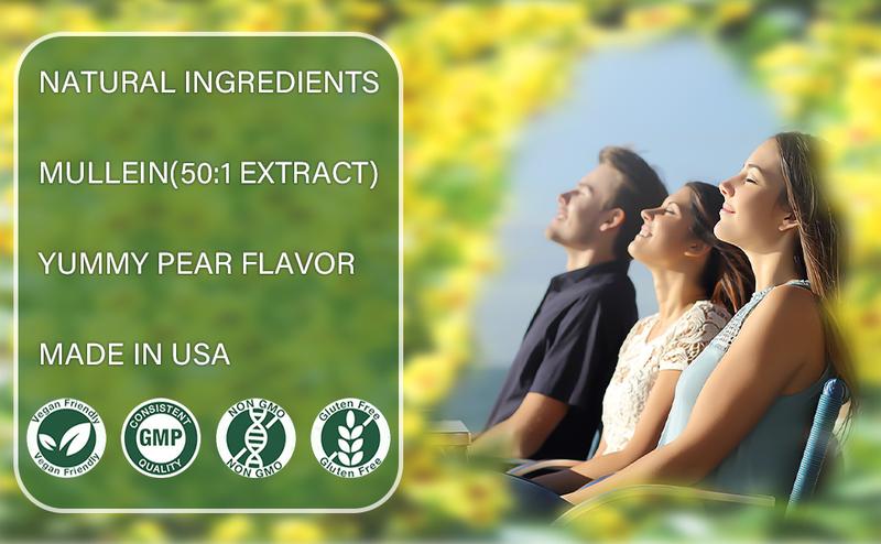 EOCUTE 9 in 1 Mullein Gummies for Lung Cleanse, Extra Strength 10000 MG(10:1 Extract) Mullein Leaf Extract w/Quercetin, Bromelain, Elderberry & Marshmallow for Respiratory, Immune, Vegan,60 Count