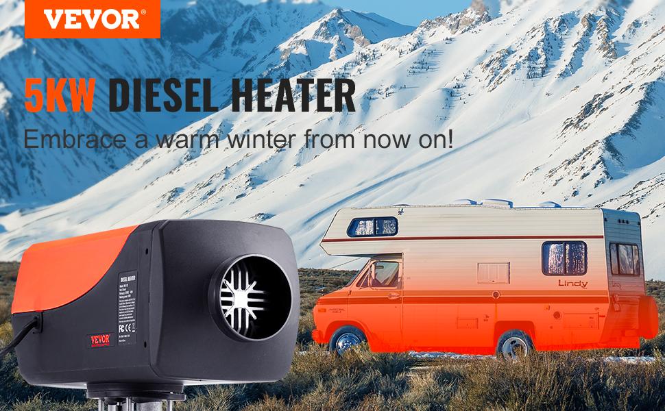 VEVOR Diesel Air Heater, TikTokShopBlackFriday, 12V 8KW Separated Portable Parking Heater with Bluetooth App and LCD, Automatic Altitude Adjustment Max 18045 ft,  Fast Heating Low Noise, Diesel Heater for Truck RV Trailer Camper Van Boat and Indoors