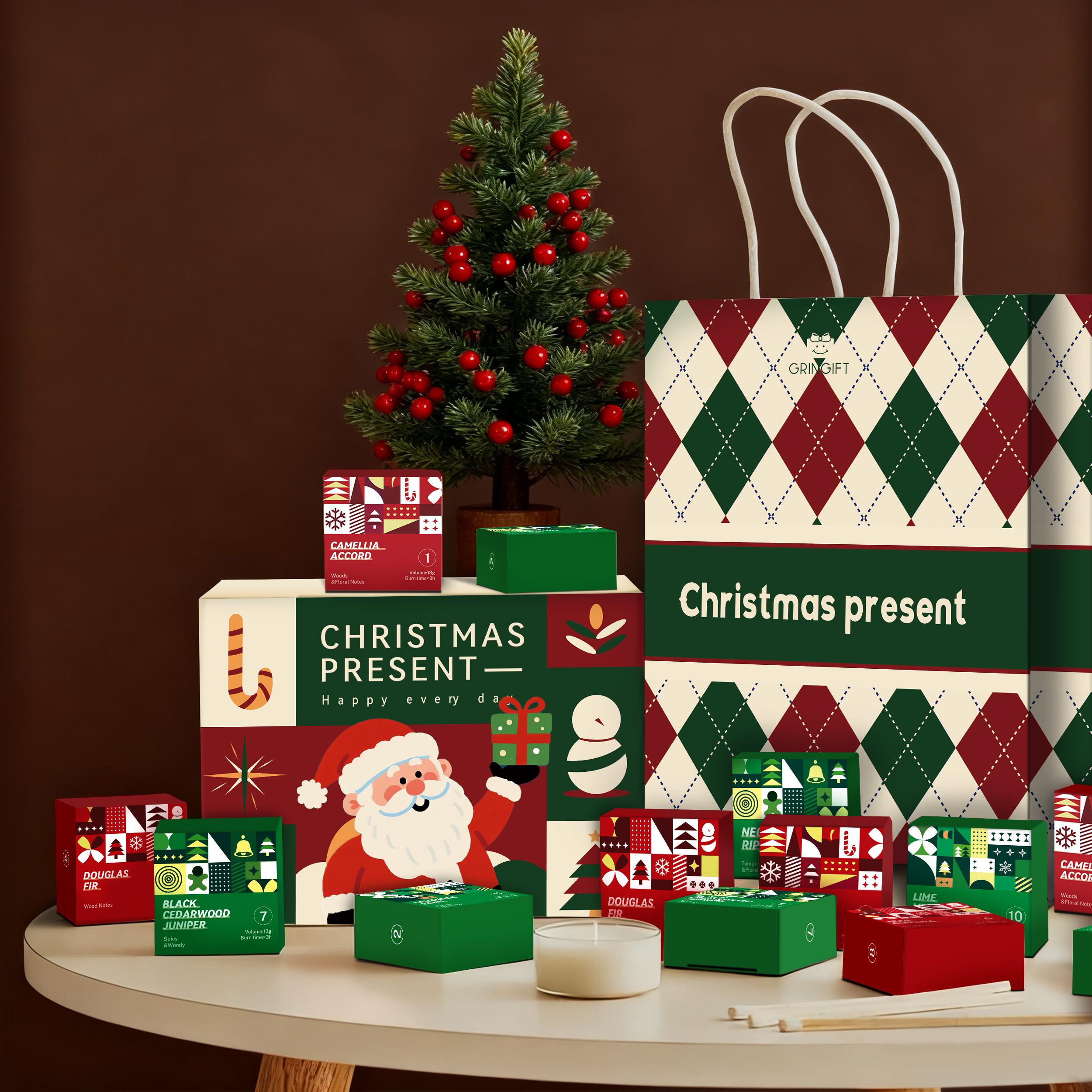 12 Days of Christmas Scented Candles Advent Calendar 2026, 12 Unique Holiday Aromas-Daily Surprise Holiday Countdown Box,Christmas Party Favors Gift ,12-Day Candle Countdown