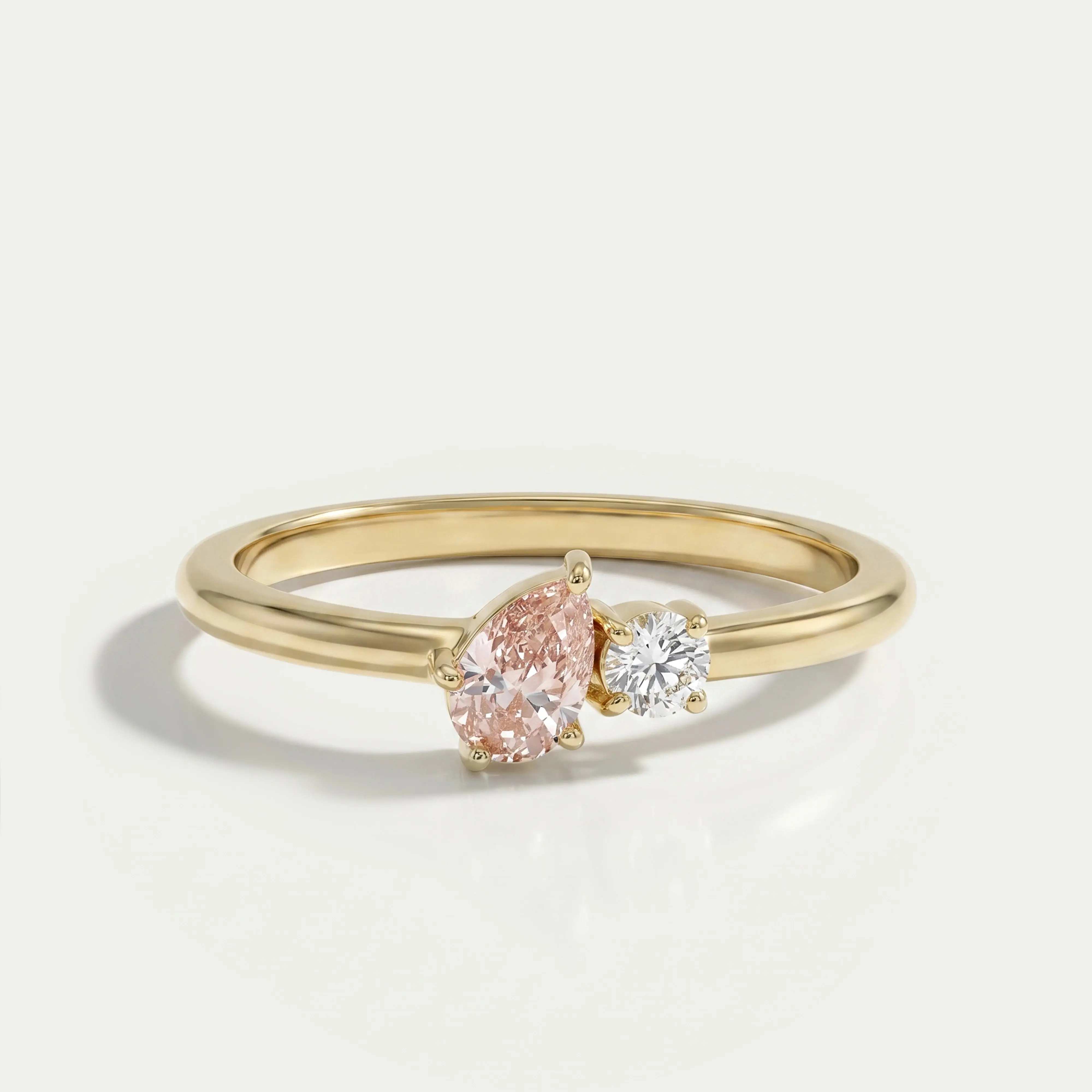 Pink Pear Lab Diamond Toi Et Moi Engagement Ring