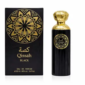 Qissah Black Unisex Fragrance 3.4oz/100ml Eau de Parfum Warm Spicy Woody Signature Scent Gift for Men and Women 100 ML 3.4 FL Oz