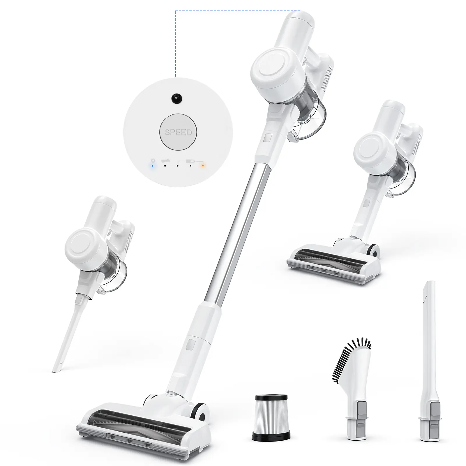 Cordless Vacuum Cleaner Electric Rechargeable Vac Handheld with LED and Powerful Suction Filter Multifunctional