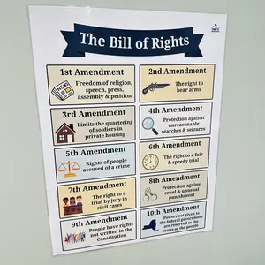 Bill of Rights Poster | Laminated Constitution Poster | History Classroom Decor