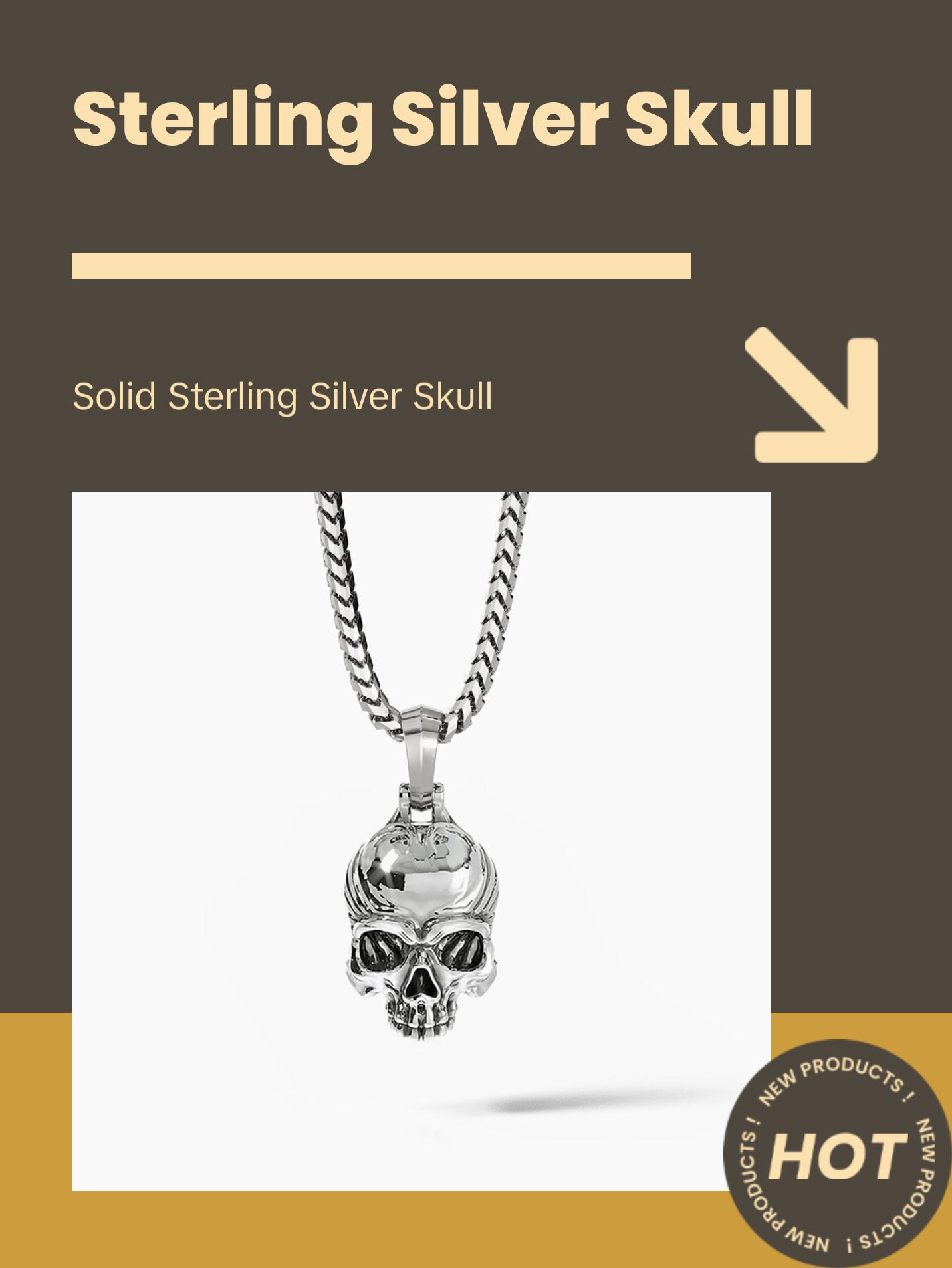 Vita, Silver Skull Pendant Vita, Silver Skull Pendant