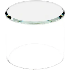 Plymor Clear Acrylic Cylinder Display Riser with Mirror Top