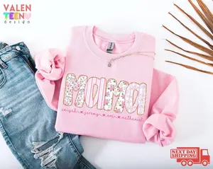 Mama Valentines Day Sweatshirt: Personalized Valentine's Day Gift for Mom, Mama Sweatshirt with kids names, Valentines Mom Hoodie