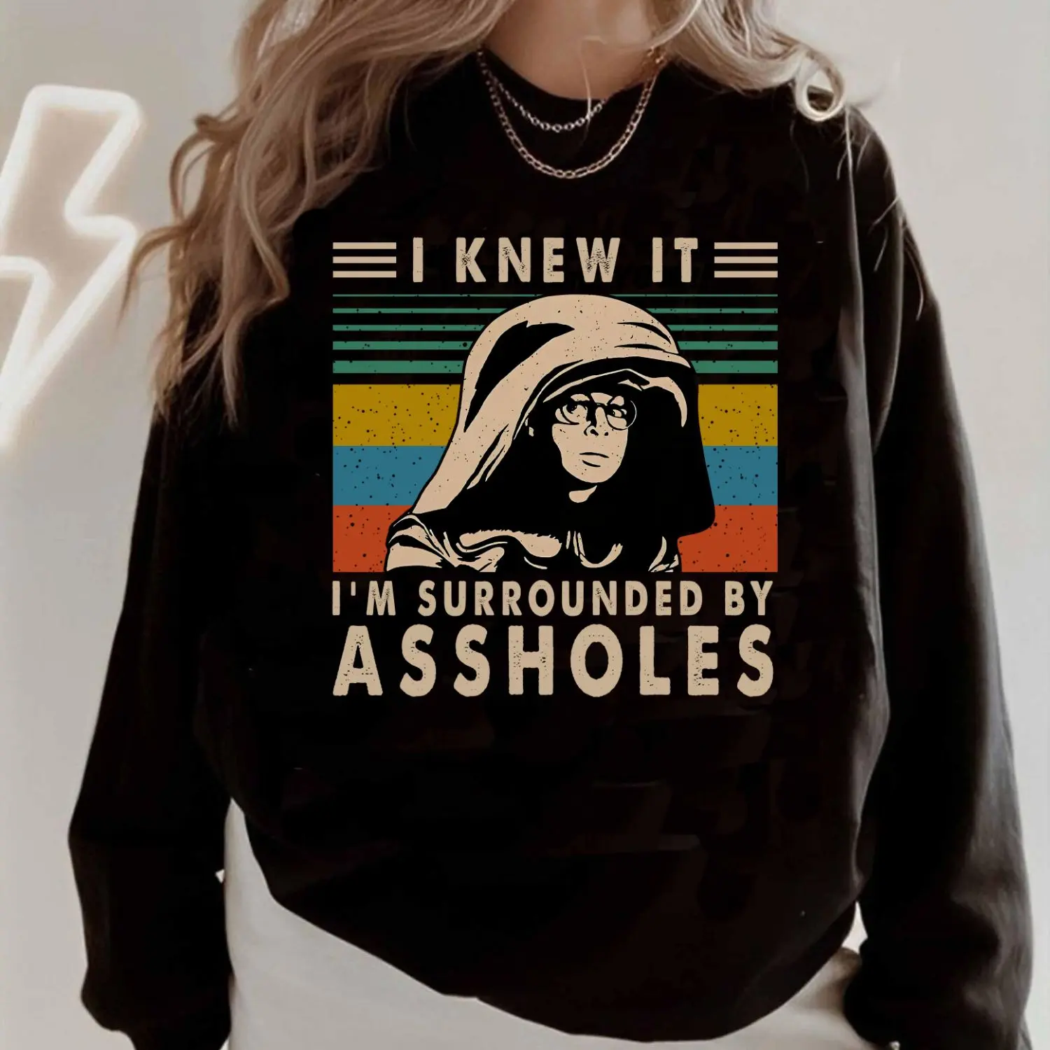 I Knew It Sarcastic Quote Sweatshirt, Funny Retro Space Parody TShirt, Vtg Style Grumpy Character Hoodie