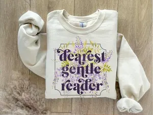 Dearest Gentle Reader Regency T-Shirt, Unisex Wisteria Floral Shirt Sweatshirt, Whistle Down Society Papers Spill the Tea Gift for Fan Bridge Ton