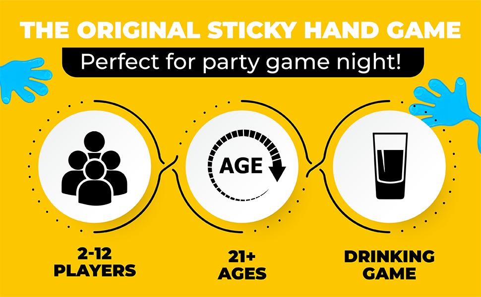 Slap 'N Sip - Drinking Game For Parties - 200 Hysterical Question Cards To See Who Your Real Friends Are - Includes Sticky Hands + Sip Chip