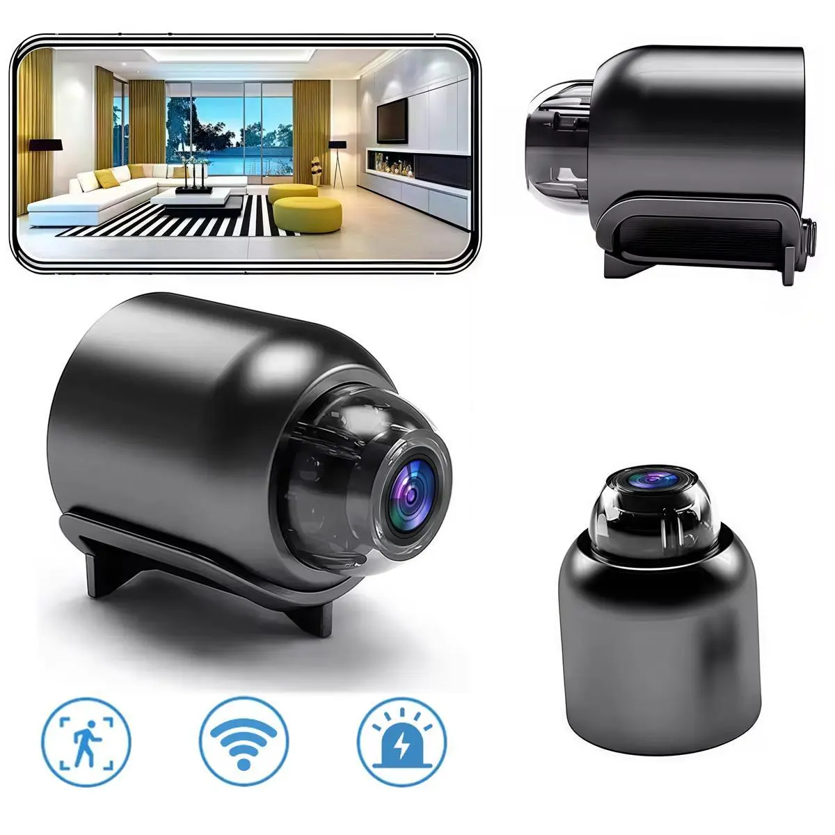 2.4 GHz WiFi Video Recorder Camera, Indoor Safety and Security Surveillance Night Vision HD Mini Camera for Home Security, Home Monitoring Camera
