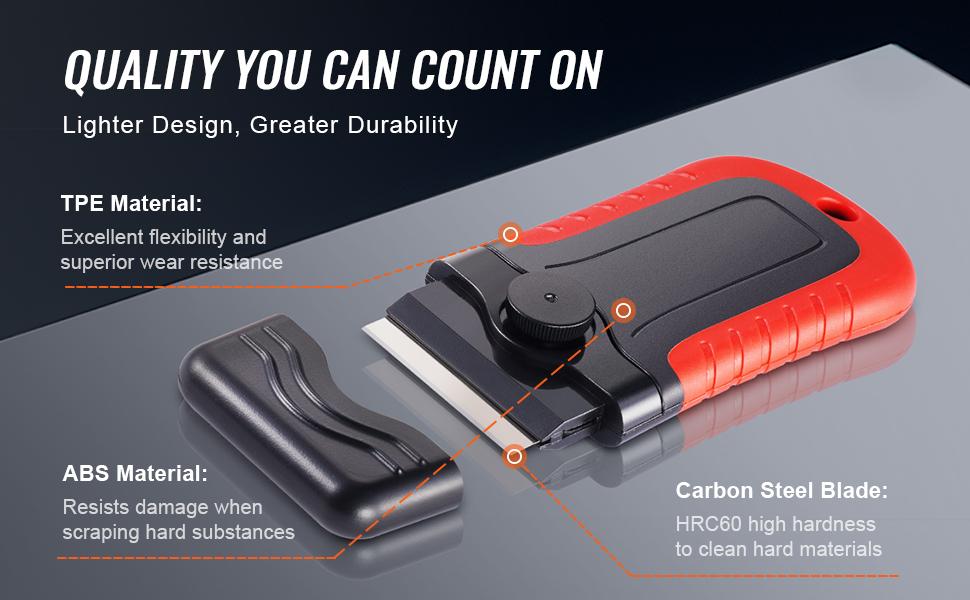 VEVOR Razor Blade Scraper Locking Scraper Tool 15 Extra Blades with Security Cap