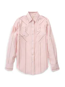 Women's Cowboygirl Blossom Pink Stripe Granddaddy Snap Shirt