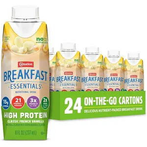 High Protein Breakfast Drink Classic French Vanilla Ready to Drink 8oz Cartons 24 Pack