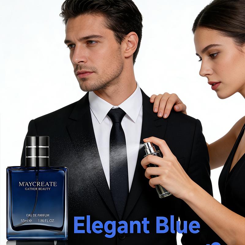 M'AYCREATE Men's Eau De Toilette 55ml Azure Sea Salt Freshness Knight Woodsy Deep Scent Long Lasting Marine Classic Fragrance with Lemon Cedarwood Notes Ideal for Spring Summer Outings