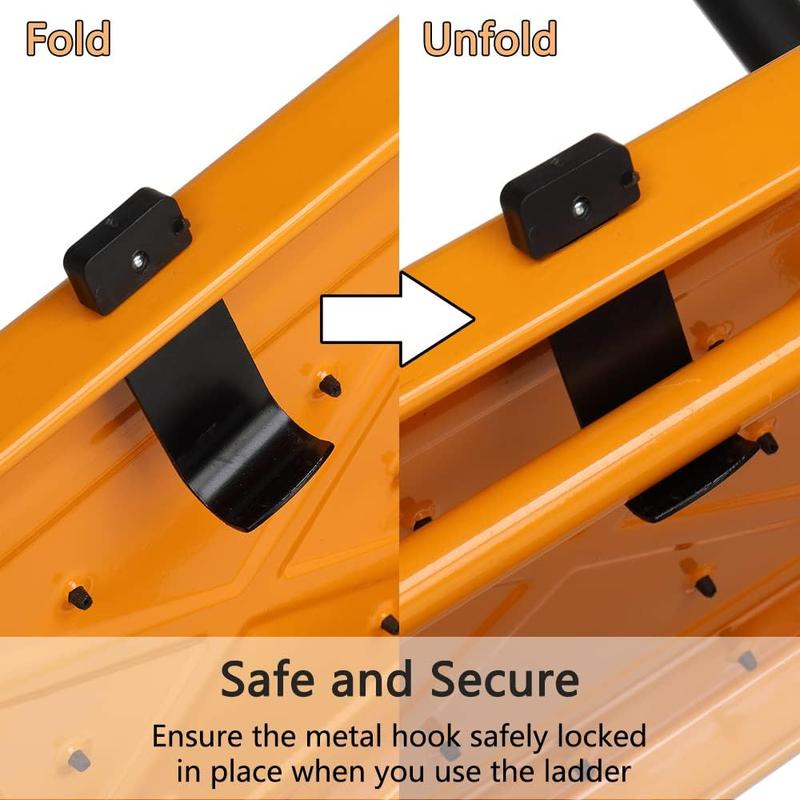 Karlhome 3-Step Staircase with Handrail 300-Pound Folding Step Stool Large Footboard Area Non-Slip Side Handrails for Home Office