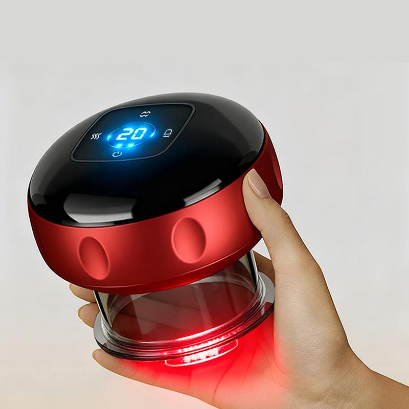 Renhui electric cupping massager, smart massage cup, red light heating suction therapy/muscle relief, with adjustable heating modes, for comfortable massage, portable rechargeable massage tool, for body care, vacuum electronic cupping massage device.