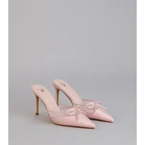 Dressed Up Satin Bow Heels