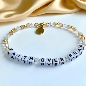 Faith Over Fear Bracelet | Handmade Beaded Bracelet for Women | Inspirational Bracelet for Women | Christian Jewelry | Faith Bracelet