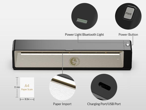 [Wormhole] Wireless Bluetooth Tattoo Stencil Printer - Portable Thermal Copier for Smartphones & PC with App Control, Long Lasting Battery, Ink-Free Technology