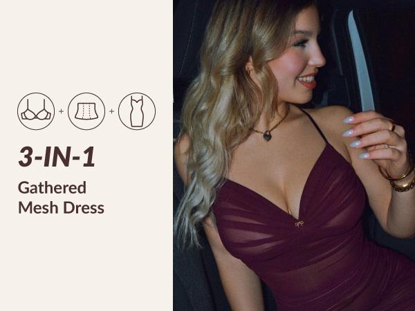 CurvySweet CDK0511A Elegant Off-Shoulder Ruched Mesh Bodycon Midi Pencil Dress with Spaghetti Straps, Cross-Back Design & Built-In Bra — Perfect Christmas Evening Dress for Graduation, Cocktail Parties, Date Nights & Formal Events