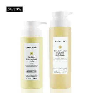 Naturium The Glowing Body Bundle, Glow Getter Multi-Oil Body Wash & Bio-Lipid Restoring Body Lotion Naturium The Glowing Body Bundle, Glow Getter Multi-Oil Body Wash & Bio-Lipid Restoring Body Lotion