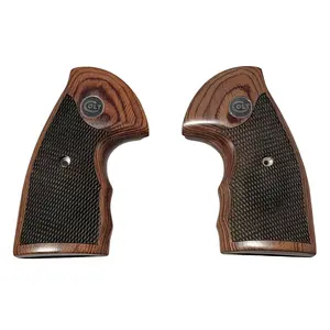 Colt Python Rosewood with Checkering Panels with a Black COLT Medallion for Colt Python