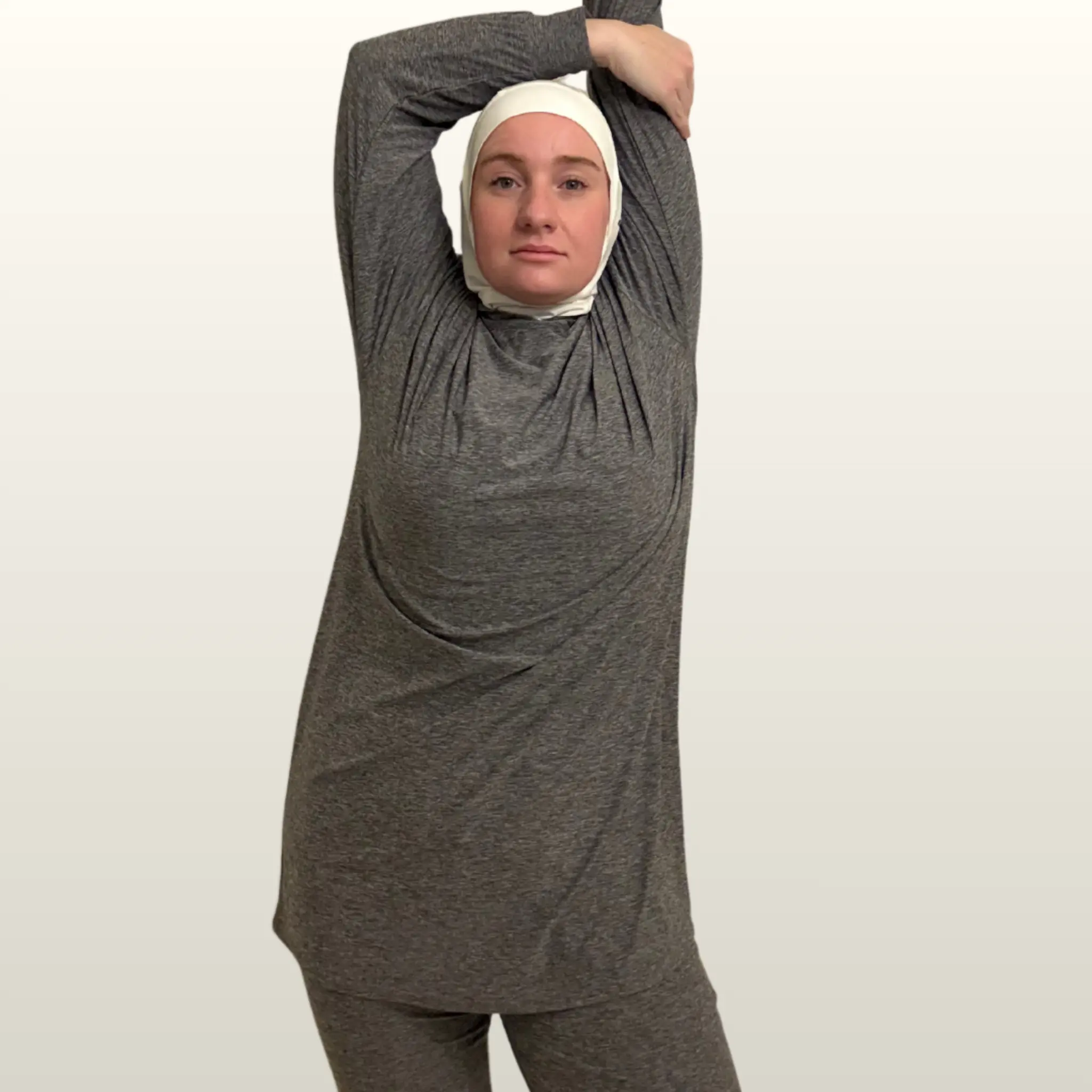 Modest Islamic Gym Fitness Sportswear, Gray Loose Athletic Trousers - Relaxed Workout Pants for Islamic Tracksuits